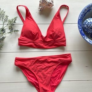 NWOT!! Aerie Coral Bikini Set
